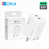 1Hora GAR170 GaN 45W 2-Port Fast Charger