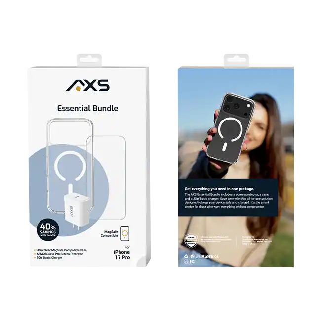 AXS Ultra Case + Armorglass Pro Screen + 30W Basic Charger - iPhone 17 Pro