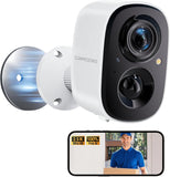 2.5K Wireless Home Security Cameras Outdoor WiFi, Non-Subscription AI Person Detection, 4MP Color Night Vision, Full Duplex 2-Way Audio, IP66 Waterproof Battery Powered, U.S. AWS Cloud