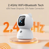 CiNMOORE C2LU 2.5K Indoor Security Camera – 360° Pan & Tilt, AI Tracking, Night Vision