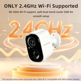 2.5K Wireless Home Security Cameras Outdoor WiFi, Non-Subscription AI Person Detection, 4MP Color Night Vision, Full Duplex 2-Way Audio, IP66 Waterproof Battery Powered, U.S. AWS Cloud