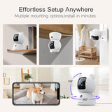 CiNMOORE C2LU 2.5K Indoor Security Camera – 360° Pan & Tilt, AI Tracking, Night Vision
