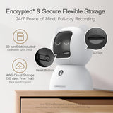 CiNMOORE C2LU 2.5K Indoor Security Camera – 360° Pan & Tilt, AI Tracking, Night Vision