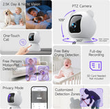 CiNMOORE C2LU 2.5K Indoor Security Camera – 360° Pan & Tilt, AI Tracking, Night Vision