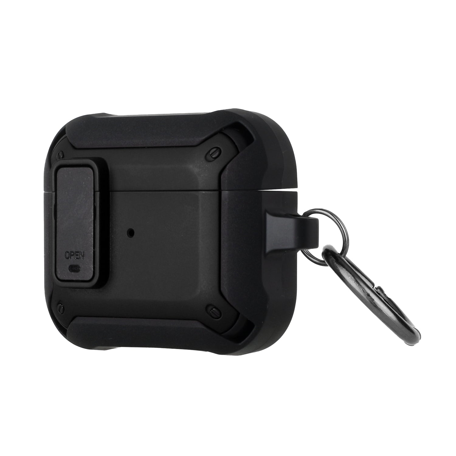 For Airpods Pro Switch Closure Premium Ultra ShockProof Hybrid With Metal Hook Case Cover - Black+Black