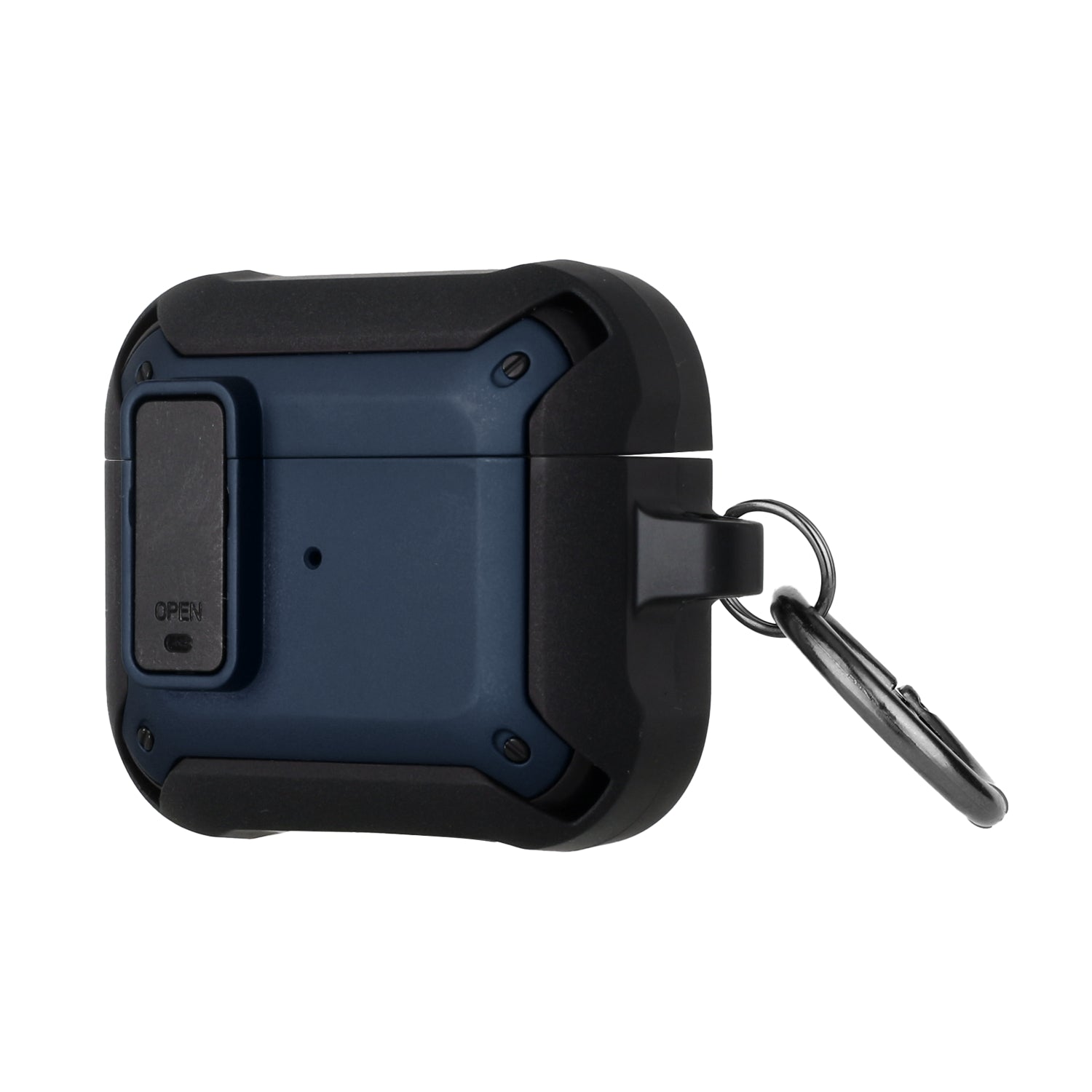 Airpods Pro Switch Closure Premium Ultra ShockProof Hybrid With Metal Hook Case Cover - Black+Blue