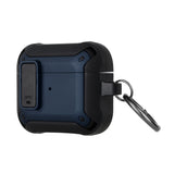 Airpods Pro Switch Closure Premium Ultra ShockProof Hybrid With Metal Hook Case Cover - Black+Blue