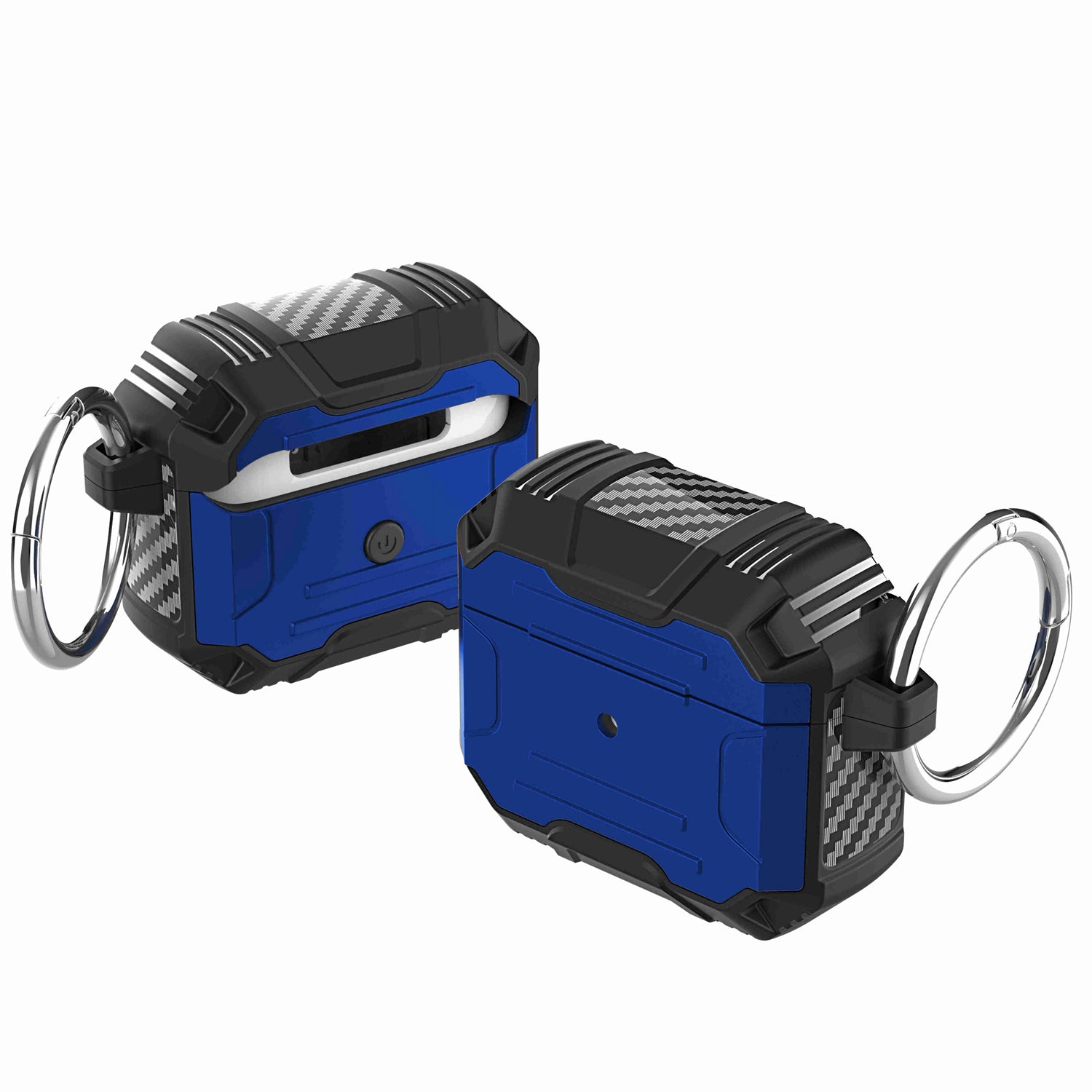 AirPods Pro Rugged ShockProof Hybrid With Metal Hook Case Cover - Dark Blue