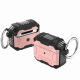AirPods Pro Rugged ShockProof Hybrid With Metal Hook Case Cover - Rose Gold