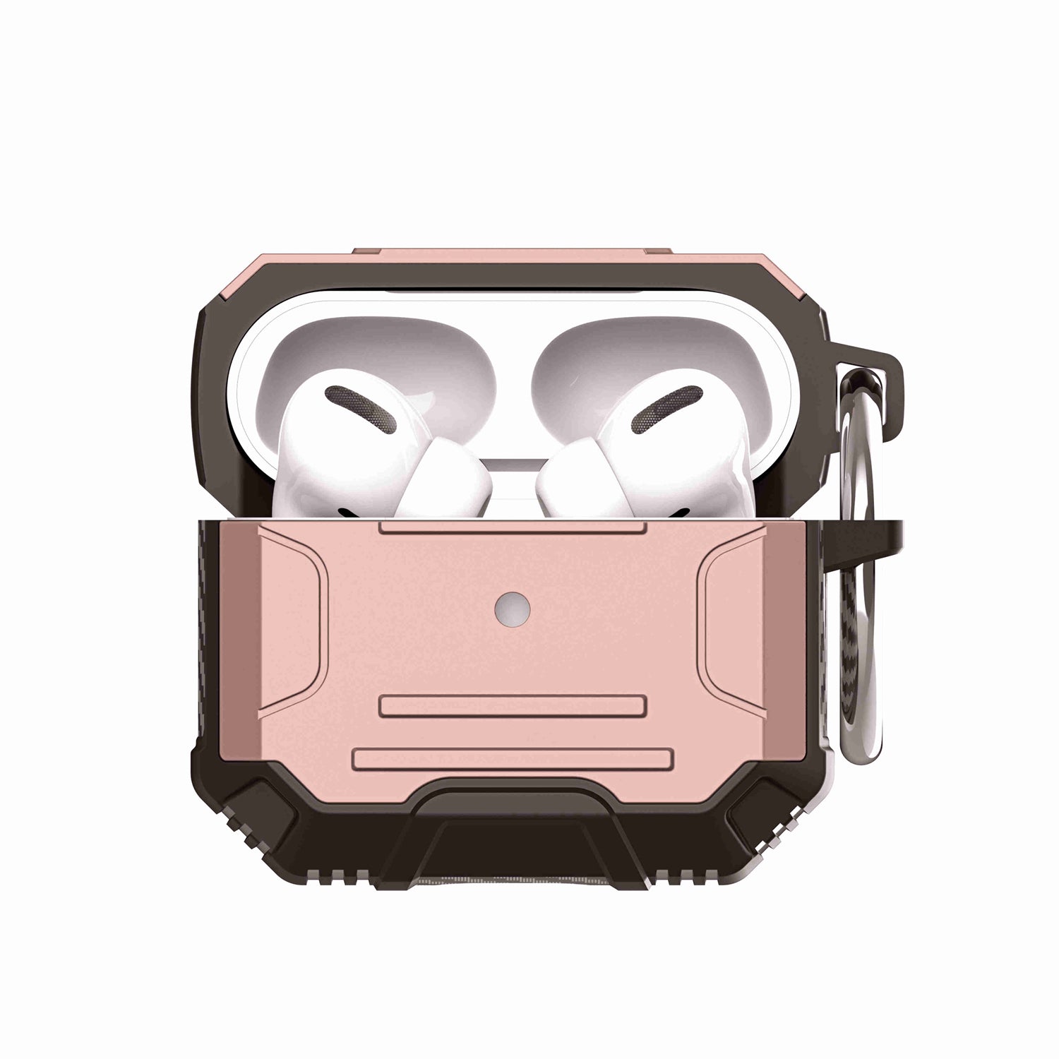 AirPods Pro Rugged ShockProof Hybrid With Metal Hook Case Cover - Rose Gold