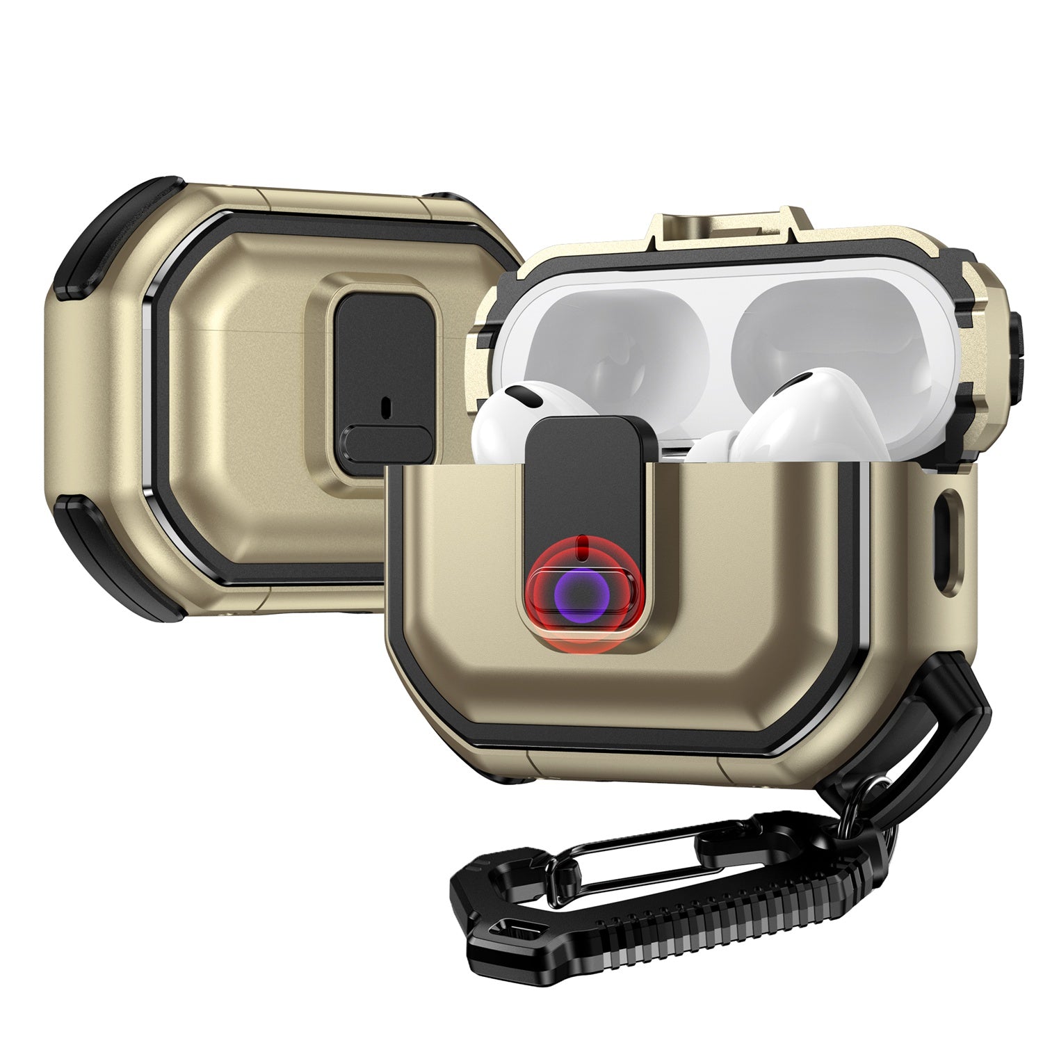 For AirPods Pro Switch Button Hybrid with Belt Loop - Gold