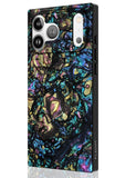 Phone case with colorful abstract design on a white background