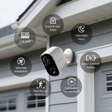 2.5K Wireless Home Security Cameras Outdoor WiFi, Non-Subscription AI Person Detection, 4MP Color Night Vision, Full Duplex 2-Way Audio, IP66 Waterproof Battery Powered, U.S. AWS Cloud