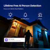 2.5K Wireless Home Security Cameras Outdoor WiFi, Non-Subscription AI Person Detection, 4MP Color Night Vision, Full Duplex 2-Way Audio, IP66 Waterproof Battery Powered, U.S. AWS Cloud