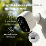 2.5K Wireless Home Security Cameras Outdoor WiFi, Non-Subscription AI Person Detection, 4MP Color Night Vision, Full Duplex 2-Way Audio, IP66 Waterproof Battery Powered, U.S. AWS Cloud