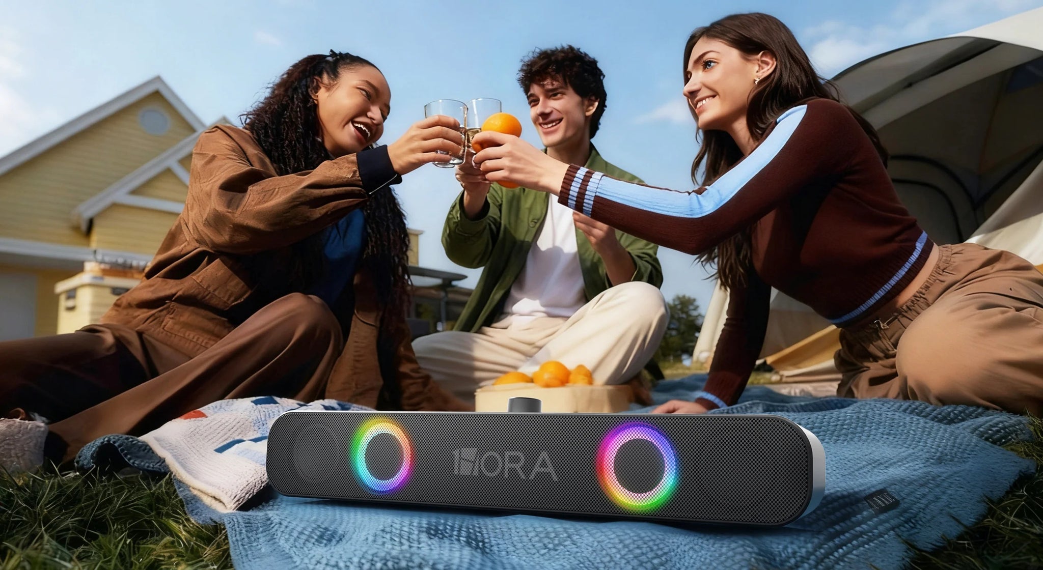 Mini Bluetooth speakers for desktop gaming setup RGB