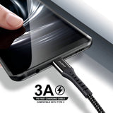 Clear Blister - 5FT Fast Charging Cable [USB - Type C (PD)] Nylon Braided - Black w/ Black Shell (86)