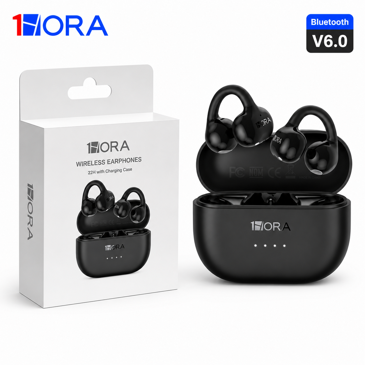AUT210 Wireless Clip Ear Earbuds – Bluetooth LED Sports Headphones