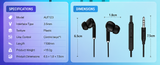 IHORA wired in-ear headphones with microphone on a blue gradient background