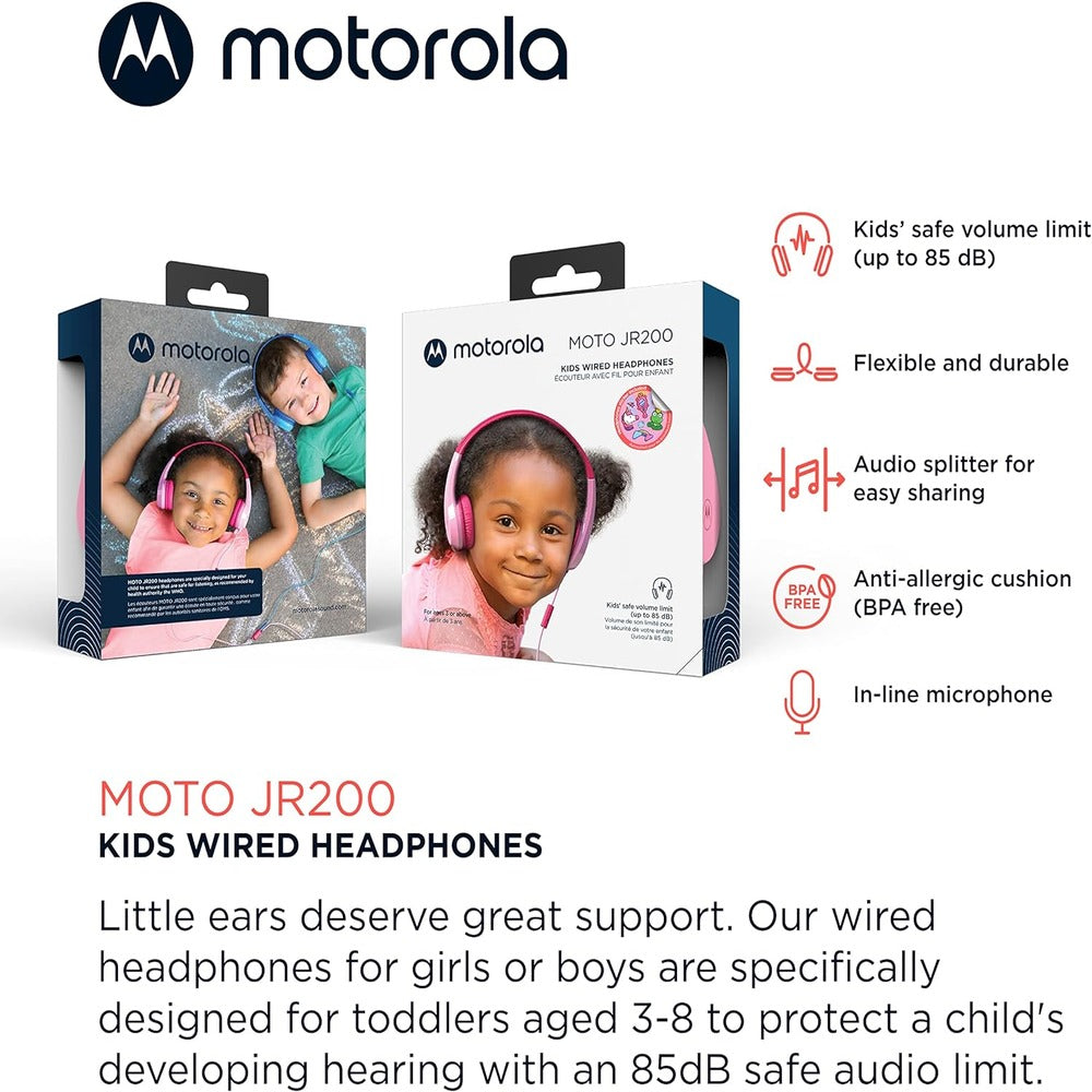 Motorola Moto JR200 Kids Headphones with Microphone