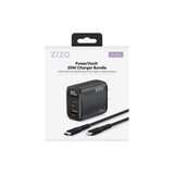 ZIZO PowerVault 20W Charger Bundle with 4FT Braided Nylon USB-C to Lightning Cable