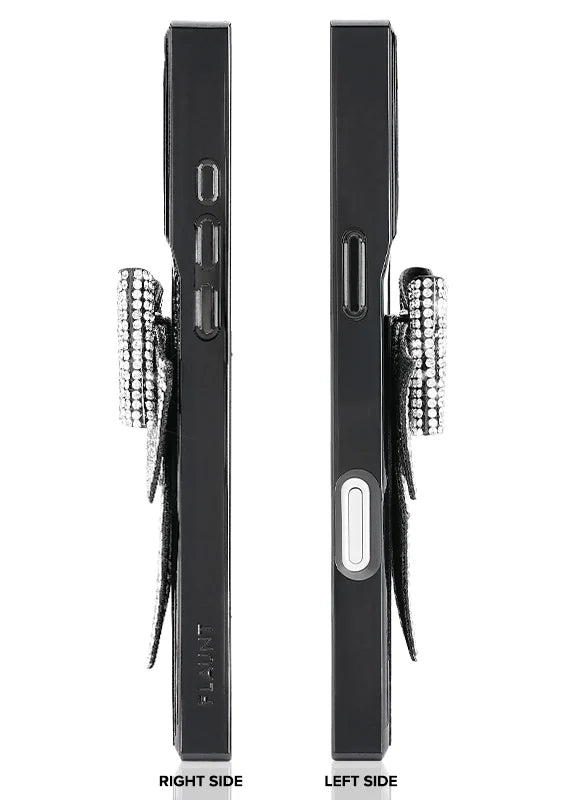 Elite Collection - SQUARE® Black Velvet Bow Brilliance iPhone 17 Pro Max Case (Not MagSafe Compatible)