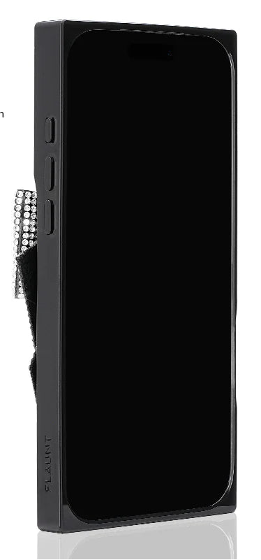 Phone case with features listed on the left side