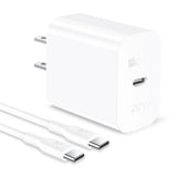 20W Fast USB-C Wall Charger with Cable | PD Type-C Fast Charging Block (iPhone, Samsung, Pixel)