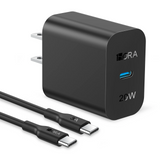 20W Fast USB-C Wall Charger with Cable | PD Type-C Fast Charging Block (iPhone, Samsung, Pixel)
