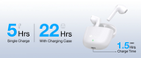 Wireless Earbuds with 22H Battery, Bluetooth 5.3 & Deep Bass – 1Hora AUT201