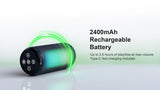 1Hora BOC242 Bluetooth Speaker 10W Portable – Loud Bass, IPX5 Waterproof, LED Lights, Wireless BT 5.1, 12H Playtime, Outdoor Party Speaker