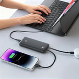 BAT101 10000mAh 22.5W Compact Power Bank with Built-in Cables