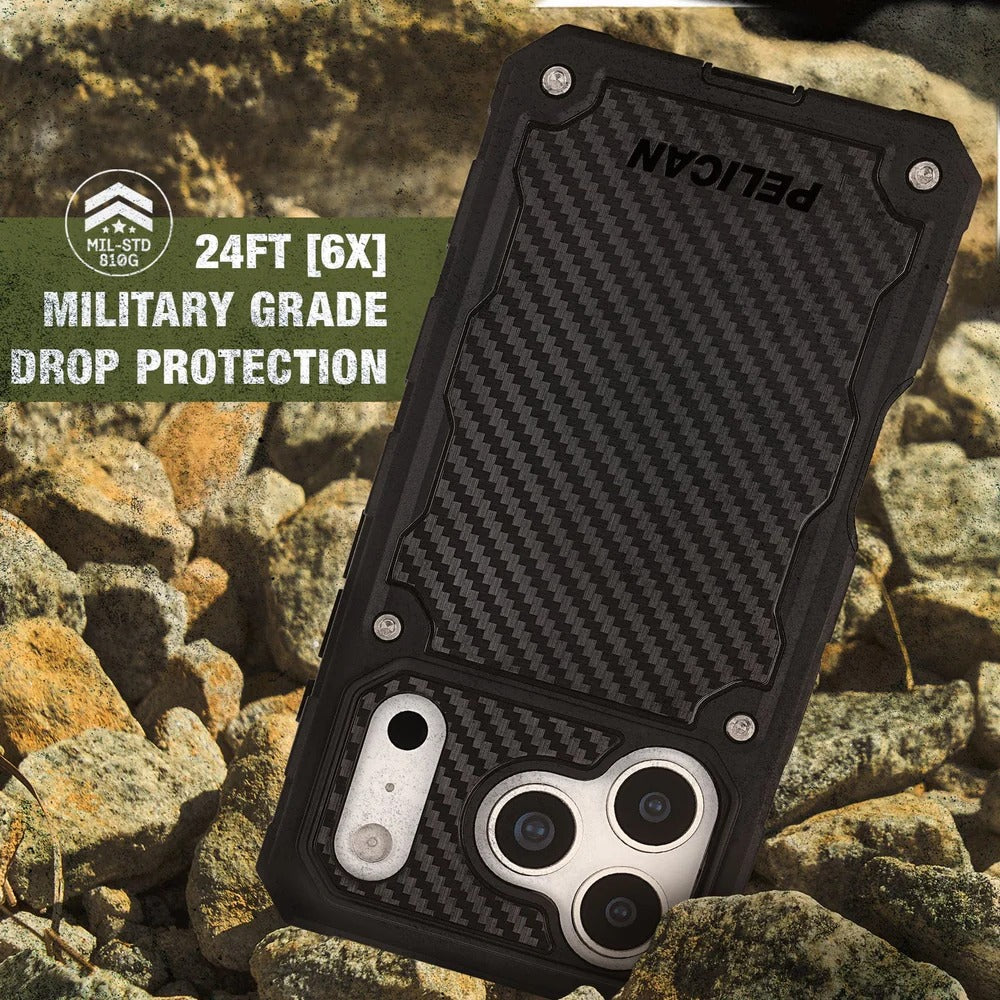 Pelican Shield Carbon Fiber with MagSafe & Holster for iPhone 17 Series – Black