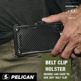 Pelican Shield Carbon Fiber with MagSafe & Holster for iPhone 17 Series – Black