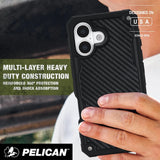 Pelican Shield Carbon Fiber with MagSafe & Holster for iPhone 17 Series – Black