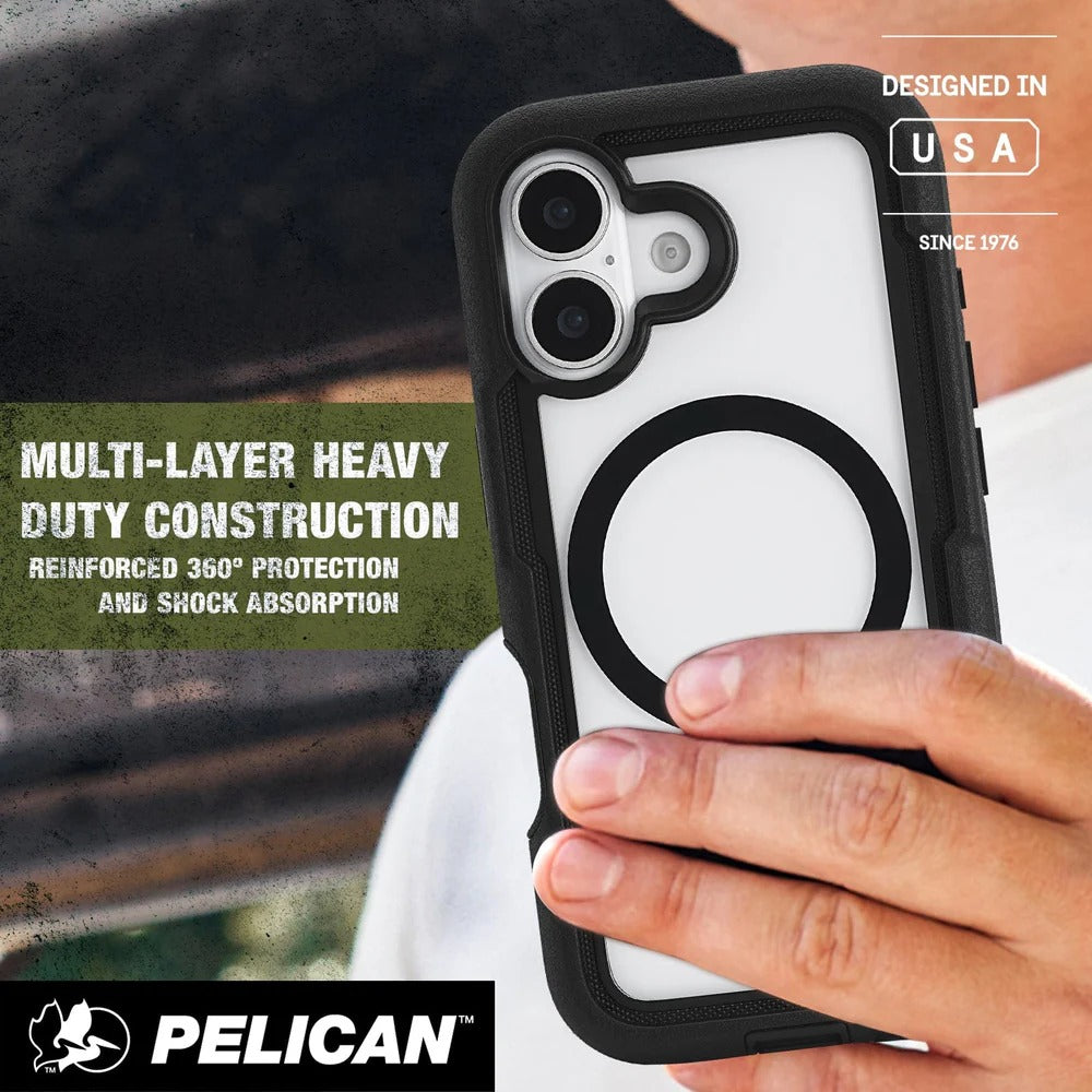 Pelican Voyager Clear for iPhone 17 Series -Black MagSafe