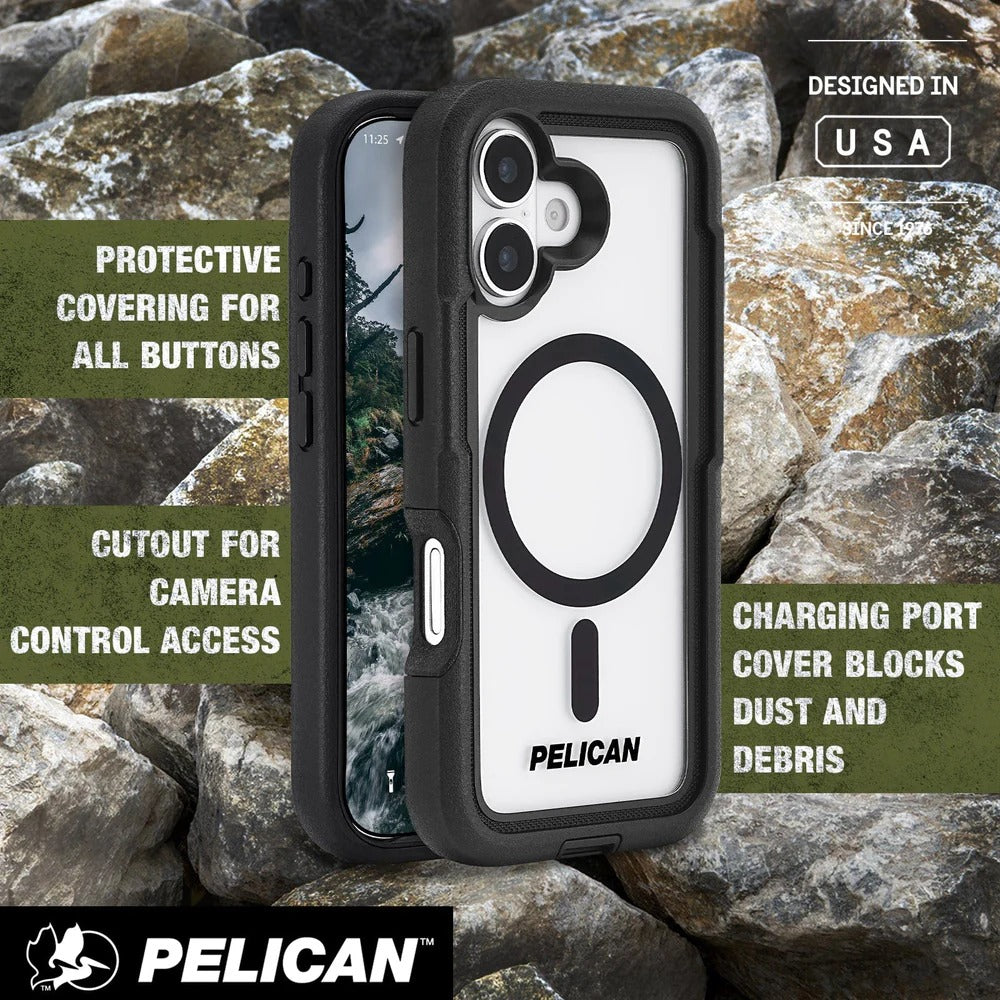 Pelican Voyager Clear for iPhone 17 Series -Black MagSafe